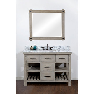 Harrington Single-Sink Bathroom Vanity With Carrara White Marble Top,  48"