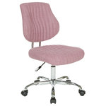 OSP Home Furnishings - Sunnydale Office Chair  With Chrome Base, Orchid - Fun fashionable colors and modern silhouette, the Sunnydale office chair delivers warmth and style to your home office. Plush channel tufted seat and back with built in lumbar support is as pretty as it is comfortable. The pneumatic height adjustment and 360� rotation allow for flexibility of use in your work space. Durable chrome base adds a lovely sheen, while you travel easily across your floor on the heavy-duty dual carpet casters. This chair not only brings color and style, but also offers outstanding functionality to make your work day smoother and easier.