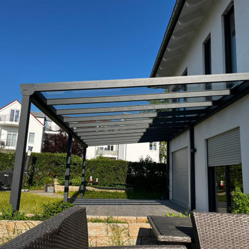 Trendline Terrassenüberdachung mit VSG-Verglasung 8m x 4m