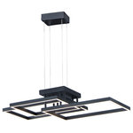 ET2 - ET2 Traverse LED Pendant E21515-BK - Black - Multiple squares are layered in a geometric pattern to form an interesting lighting sculpture. Enclosed behind the white acrylic lens is a high power LED for even and economical illumination.