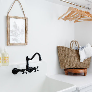 Coastal Modern Farmhouse Custom Laundry Room Rolling Carts