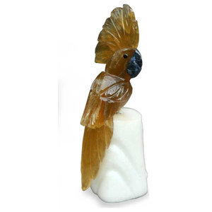 NOVICA 136599 Cockatoo Blues Sodalite & Amethyst Statuette