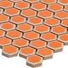 Bliss 0.6"x0.6" Ceramic Mosaic Tile, Gray, Orange Nectar
