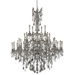 Elegant Lighting - Rosalia 45 Light Chandelier in Pewter with Clear Royal Cut Crystal - Rosalia collection hanging fixtures bring the decadence and splendor of Austro-Hungarian royalty into your home. An empire-style frame with curved stylized arms bears exposed bulbs (not included) above while strands of draped octagon crystals and precision-cut crystal pendeloques shimmer below. Available in bold finishes (dark bronze  French Gold  and Pewter) that hint at the design�s vintage-inspired origins  and with clear or Golden-teak crystals  your guests will appreciate the royal treatment. Splendid in a dining room  stairwell  or living room.&nbsp