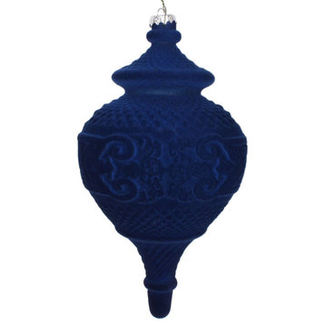 Vickerman Mt196031D 10.5" Midnight Blue Flocked Finial Ornament