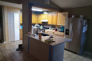 Kitchen Remodel- Wall Opened & Island Addition