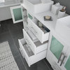 71" White Cabinet, White Porcelain Top and Sinks
