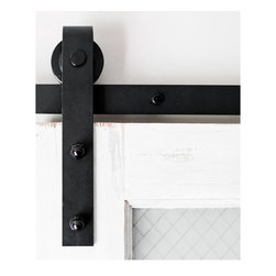 Sliding Barn Door Rustic Raw Steel Hardware Set - Barn Door Hardware