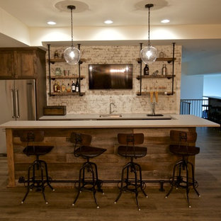 75 Beautiful Home Bar With Solid Surface Countertops Pictures