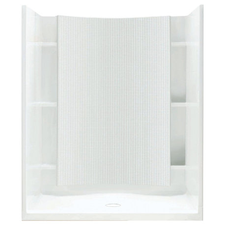 Sterling Alcove 48"x36"x77" Vikrell Center Shower Kit, White