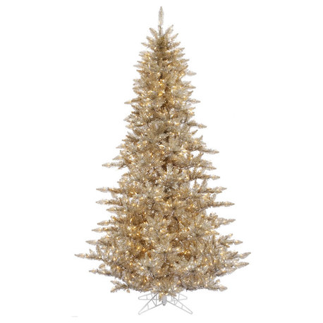 Vickerman 3' Tree With Warm White Dura-Lit LED Lights and Plastic Stand, Champag