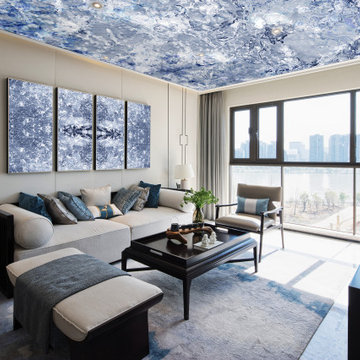 Printed Stretch Fabric Ceiling Mural & Wall Art