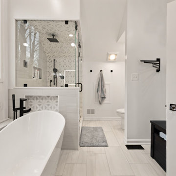 Modern Steam Shower Bathroom Remodel in Reston, VA