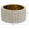 6.75" Regal Stone Hobnail Planter With Gold Accents