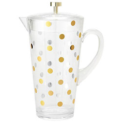 Contemporary Pitchers Kate Spade New York Acrylic Pitcher, Gold Dots