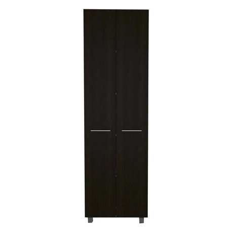 Baleare Pantry Cabinet, Five Internal Shelves, Four Legs, Two Handles, Black