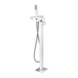 JunoShowers 67" FreeStanding White Color Acrylic Bathtub with Tub Filler Faucet - Bathtubs