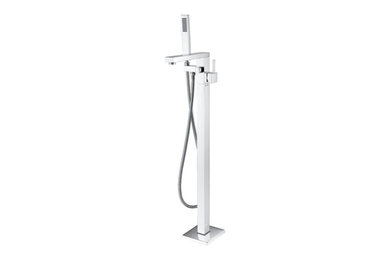 JunoShowers 67" FreeStanding White Color Acrylic Bathtub with Tub Filler Faucet