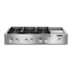 Jenn-Air 48" Pro-style Gas Rangetop With Griddle, Stainless Steel | JGCP548WP - Cooktops