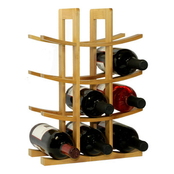 12-Bottle Bamboo Wine Rack, Natural