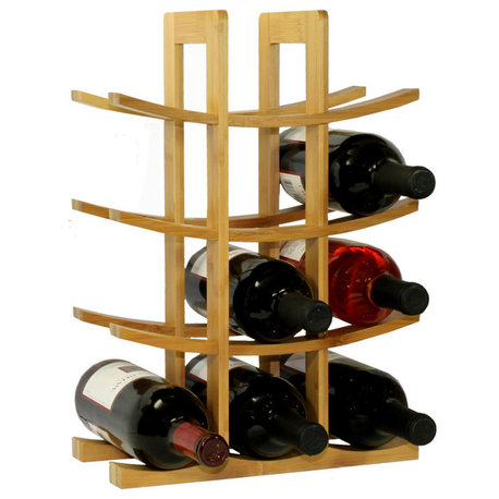 12-Bottle Bamboo Wine Rack, Natural