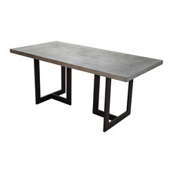 Custom Metal Home - Zinc Table with Claudia Base - Dining Tables