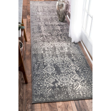 nuLOOM Vintage Odell Traditional Transitional Area Rug, Silver, 2'6"x14'