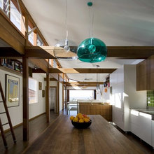 living space - exposed beams