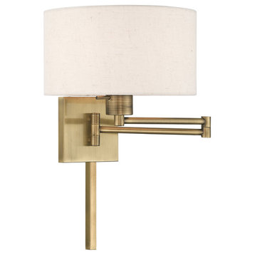 Livex Lighting Antique Brass 1-Light Swing Arm Wall Lamp