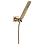Delta - Delta Vero Single-Setting Adjustable Wall Mount Hand Shower, Champagne Bronze - Experience a better shower with the control and flexibility of a Delta hand shower. Great for showering yourself or your loved ones and pets, as well as for keeping your shower and tub clean. Designed to look like new for life, Brilliance finishes are developed using a proprietary process that creates a durable, long-lasting finish that is guaranteed not to corrode, tarnish or discolor. Delta WaterSense labeled faucets, showers and toilets use at least 20% less water than the industry standard saving you money without compromising performance.