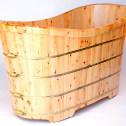 Alfi AB1105 63" Free Standing Cedar Wood Bath Tub - Bathtubs