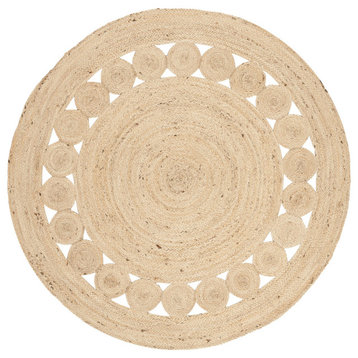 Safavieh Natural Fiber Collection NF364 Rug, Ivory, 4' Round