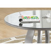 Transitional Coffee Table, Geometric Curved Legs and Round Top, Mirrored Design