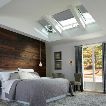 Skylights in Contemporary Bedroom
