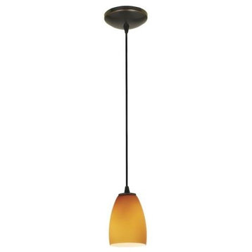 Access Lighting 28069-1C-ORB/AMB Sherry - 6" One Light Glass Pendant with Cord