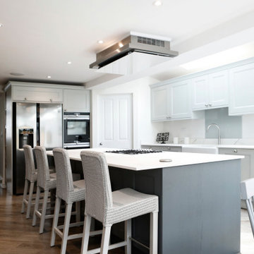 Navy and Light Grey Beaded Shaker Kitchen in Forest Hill