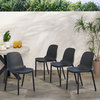 Tafton Outdoor Stacking Dining Chair, Set of 4, Black