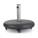 Hercules 88lbs Round Umbrella Base With Wheels and Stainless Steel Pole Handle