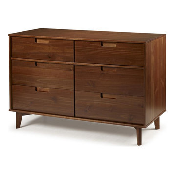 6 Drawer Mid Century Modern Wood Dresser