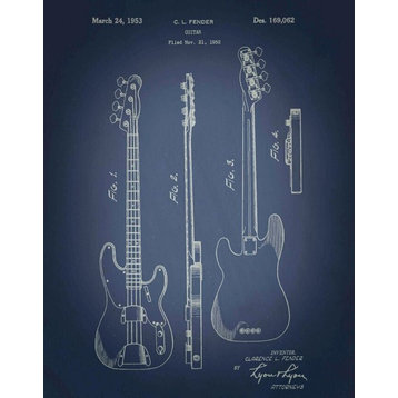 Fender Patents Precision Bass Graphic Art on Wrapped Canvas