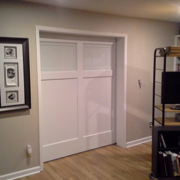 White sliding interior barn door