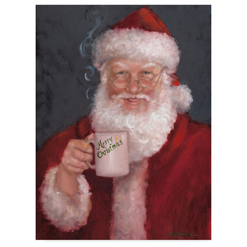 Mary Miller Veazie 'Santa With A Mug' Canvas Art, 47"x35"