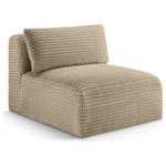 Meridian Furniture - Shaggy Upholstered Chair, Taupe, Corduroy Performance Fabric - Indulge in the allure of the Taupe Corduroy Performance Fabric Shaggy Armless Chair by Meridian Furniture. Its captivating design and luxurious Taupe Corduroy Performance Fabric elevate any space with effortless elegance. Crafted with precision and durability in mind, this stunning piece becomes the focal point of gatherings, fostering moments of connection and warmth. Embrace sophistication and style with the Shaggy Armless Chair, a testament to exquisite taste and timeless beauty.