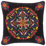 Bareens Designer Rugs - Rustic Quinlan Hand Embroidered Italian Velvet Pillow - Embellish your home with this timeless casual chic handmade pillow made with gorgeous soft luxurious Italian Velvet. Hand Embroidered pattern on classy Italian Velvet with beautiful color combination and unique majestic intricate design is a mesmerizing addition to any d�cor. This beautiful, elegant pillow features beautiful colors with unique design made by skilled artisans. An intricate design and exquisite coloration make this handmade pillow a standout piece in any decor.