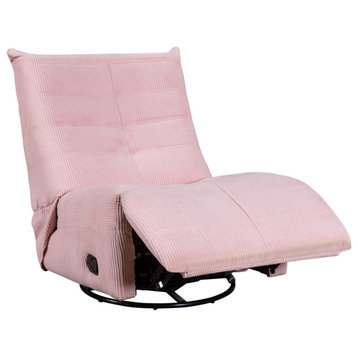 Georgena Corduory Swivel Glider Recliner, Pink