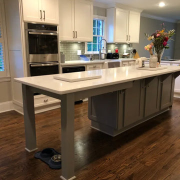 custom kitchen and includes drawer for pet plate