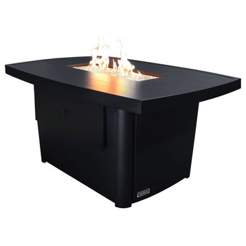 Sunbeam Edge Contemporary Aluminum Fire Table in Black Finish
