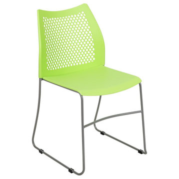 HERCULES Series 661 lb. Capacity Green Stack Chair with Air-Vent Back and...