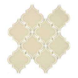 Arabesque Glass Tile  Water Jet Series - Cream - Tile