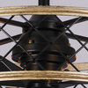 22.5 in Modern Cage Ceiling fan with Remote Control in Matte Black